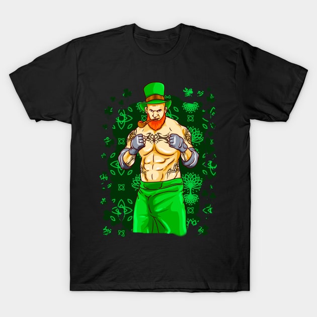 Irish MMA Leprechaun Fighter Jiu Jitsu Muay Thai Martial Art St Patricks Day T-Shirt by E